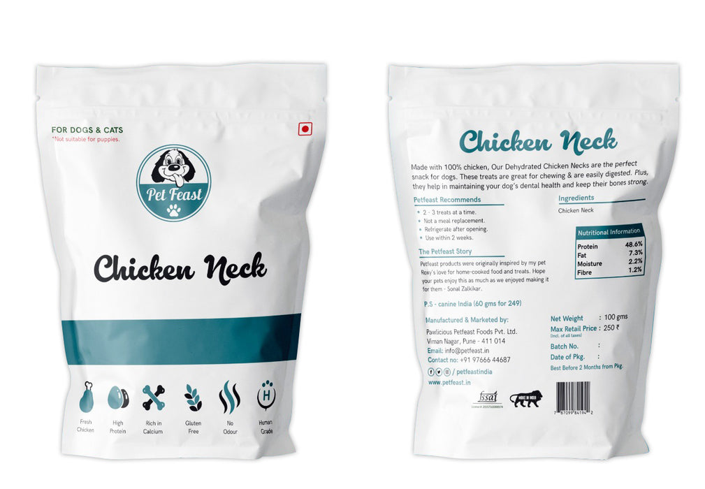 Raw Treats Chicken Neck & Disposable Poop Bags Combo
