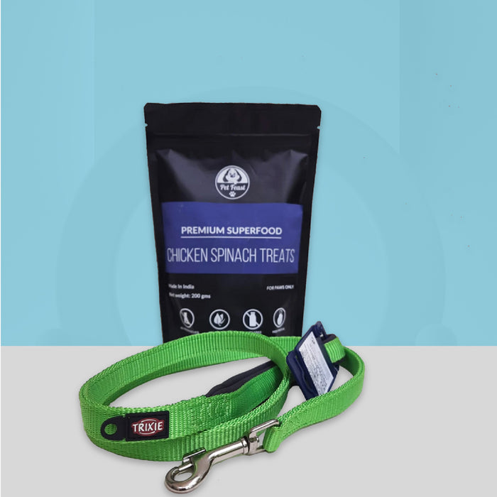 Petfeast Chicken Spinach Treat & Leash Combo