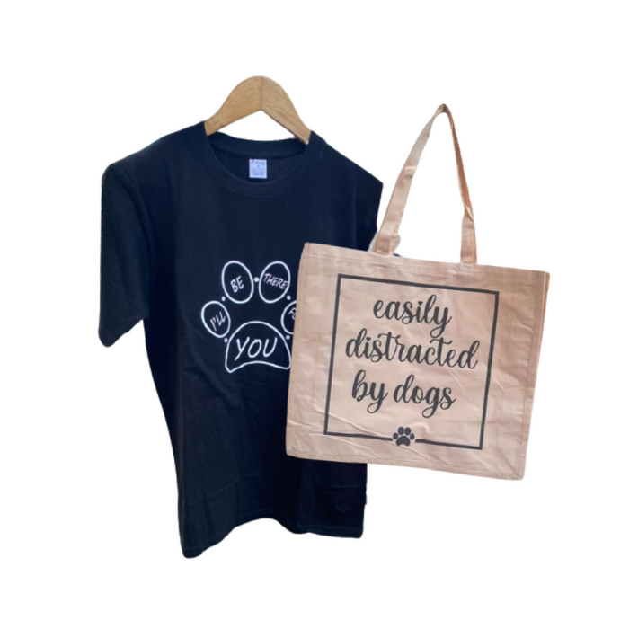 “I’ll be there for You” T-shirt & “Easily Distracted by Dogs Tote Bag”