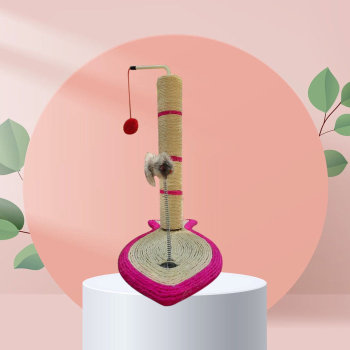 Cat Scratching Post with Toys Pink (Eco-friendly) Petfeast