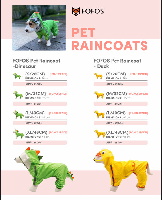 Dog Raincoat Yellow